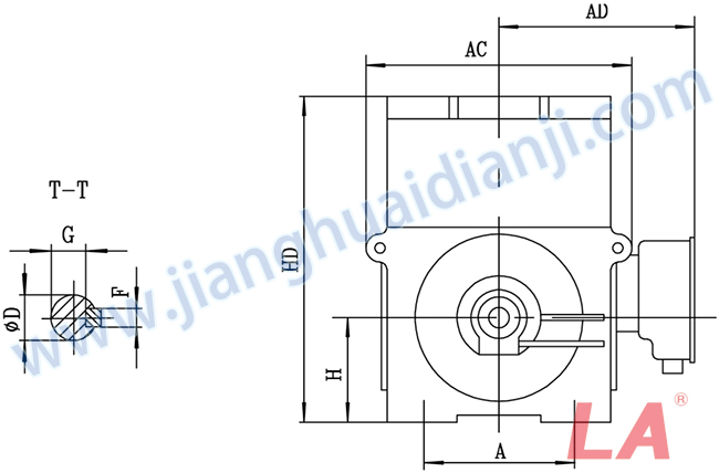 YHP系列磨煤機用高壓三相異步電動機安裝尺寸圖(IP54、IP55 10KV) - 六安江淮電機有限公司