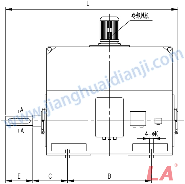 YP系列高壓變頻調(diào)速三相異步電動機安裝尺寸圖(IP54、IP55 6KV) - 六安江淮電機有限公司