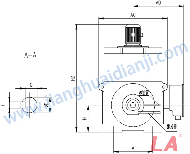 YP系列高壓變頻調(diào)速三相異步電動機安裝尺寸圖(IP54、IP55 6KV) - 六安江淮電機有限公司