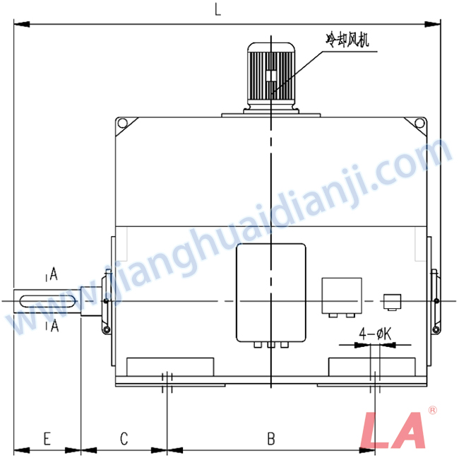 YP系列高壓變頻調(diào)速三相異步電動機安裝尺寸圖(IP54、IP55 10KV) - 六安江淮電機有限公司