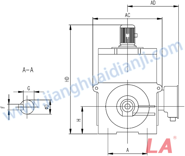 YMPS系列磨煤機用高壓三相異步電動機安裝尺寸圖(IP54、IP55 10KV) - 六安江淮電機有限公司