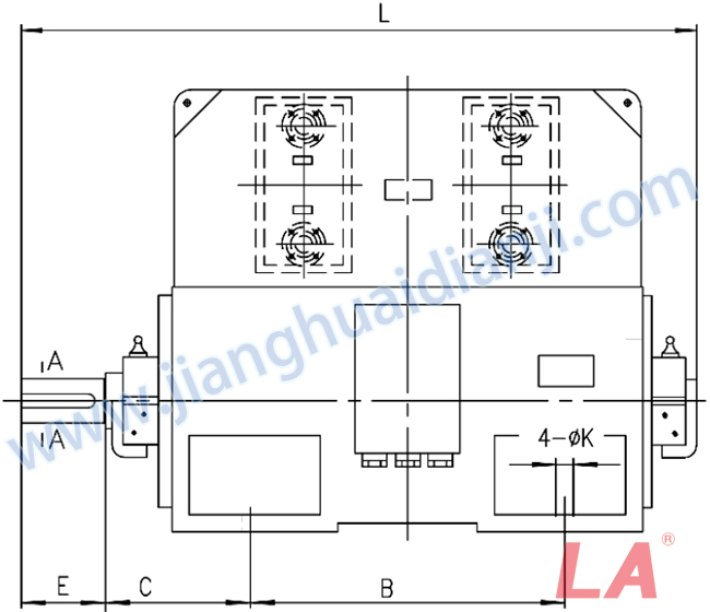 YKS系列大型高壓三相異步電動機外形及安裝尺寸圖(YKS710-1000 IP44、IP54、IP55) - 六安江淮電機有限公司